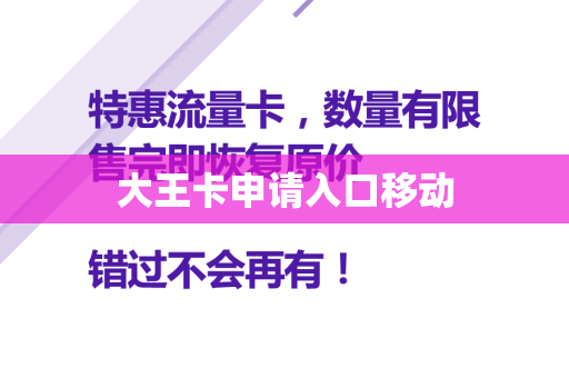 大王卡申请入口移动