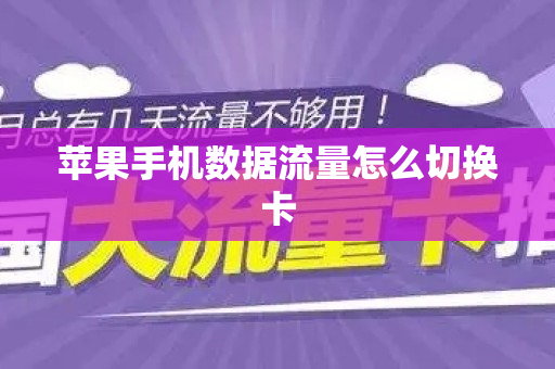 苹果手机数据流量怎么切换卡