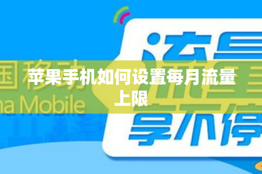 苹果手机如何设置每月流量上限