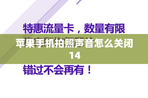 苹果手机拍照声音怎么关闭14