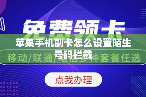 苹果手机副卡怎么设置陌生号码拦截