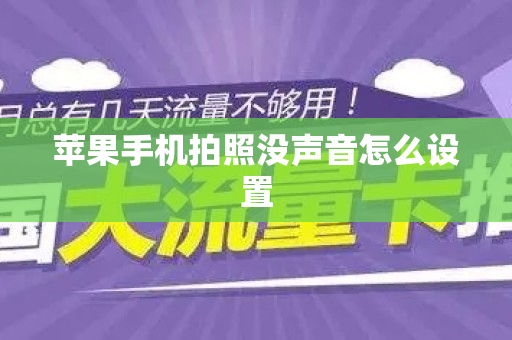 苹果手机拍照没声音怎么设置