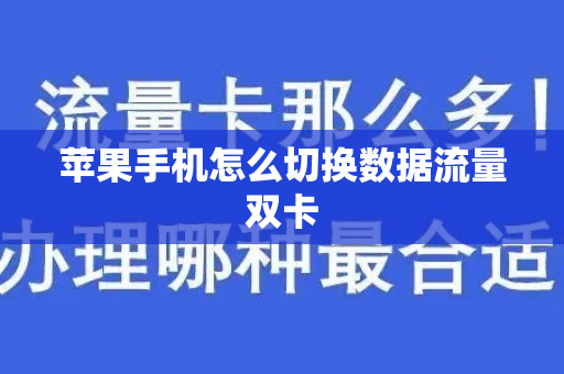 苹果手机怎么切换数据流量双卡