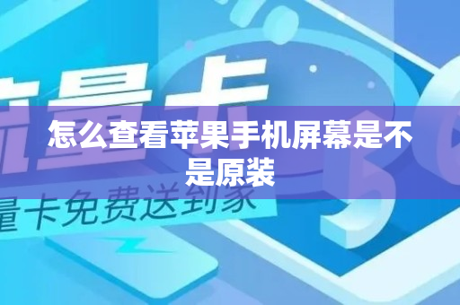 怎么查看苹果手机屏幕是不是原装