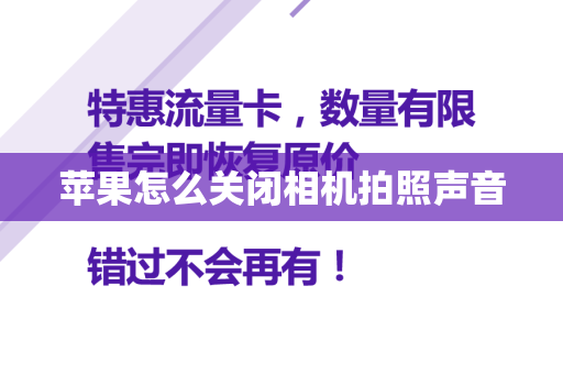 苹果怎么关闭相机拍照声音