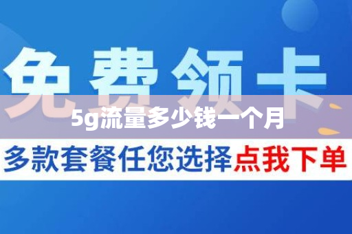 5g流量多少钱一个月