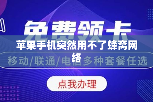 苹果手机突然用不了蜂窝网络