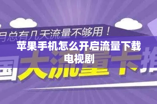 苹果手机怎么开启流量下载电视剧