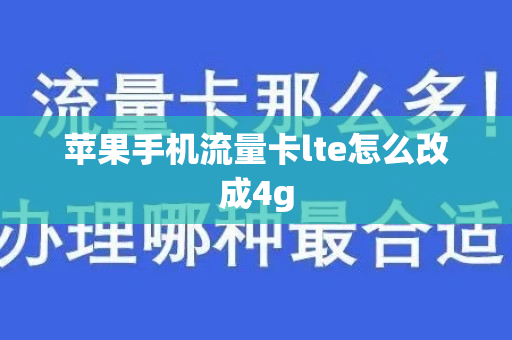 苹果手机流量卡lte怎么改成4g