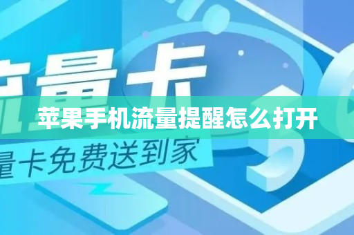 苹果手机流量提醒怎么打开