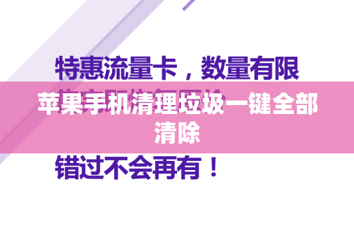 苹果手机清理垃圾一键全部清除