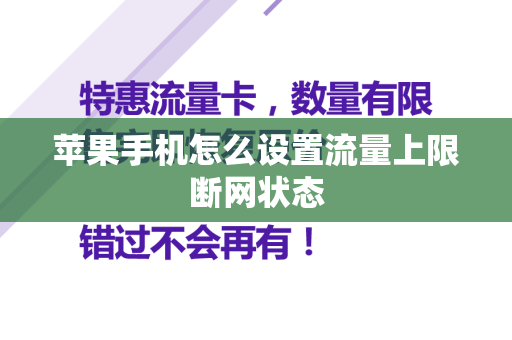苹果手机怎么设置流量上限断网状态