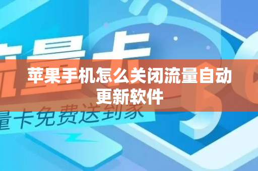 苹果手机怎么关闭流量自动更新软件