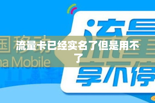 流量卡已经实名了但是用不了