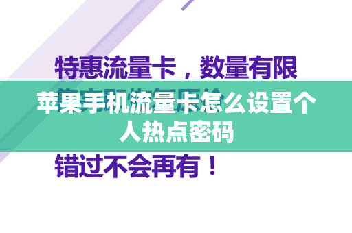 苹果手机流量卡怎么设置个人热点密码