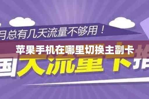苹果手机在哪里切换主副卡