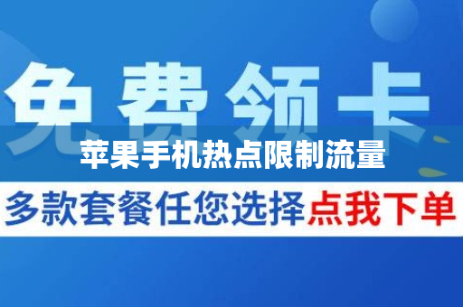 苹果手机热点限制流量
