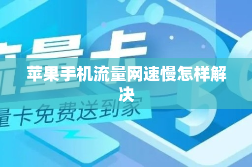 苹果手机流量网速慢怎样解决