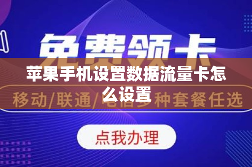 苹果手机设置数据流量卡怎么设置
