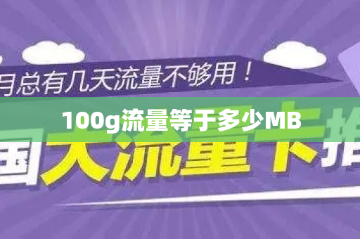 100g流量等于多少MB