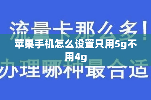 苹果手机怎么设置只用5g不用4g