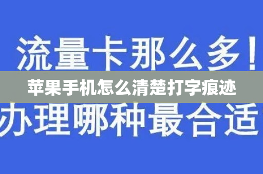 苹果手机怎么清楚打字痕迹