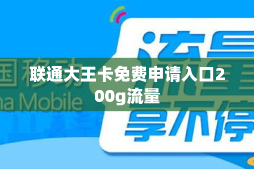 联通大王卡免费申请入口200g流量