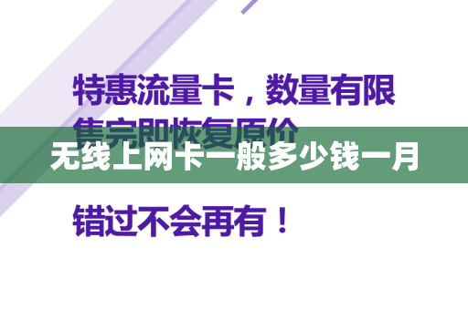 无线上网卡一般多少钱一月