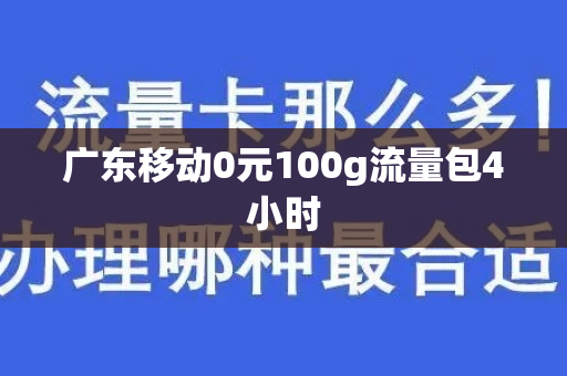 广东移动0元100g流量包4小时