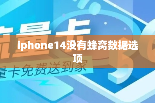 iphone14没有蜂窝数据选项