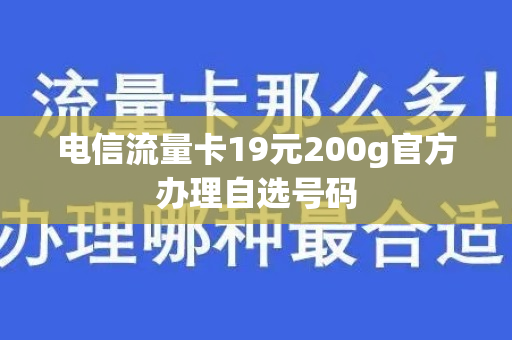 电信流量卡19元200g官方办理自选号码