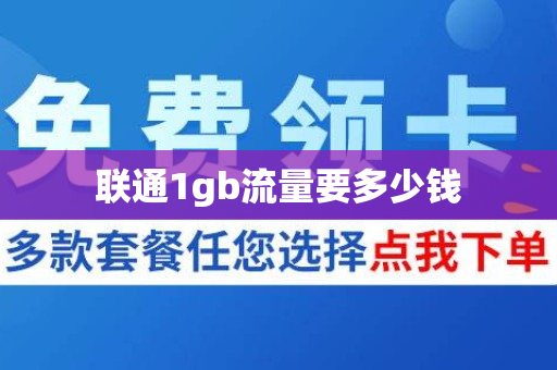 联通1gb流量要多少钱