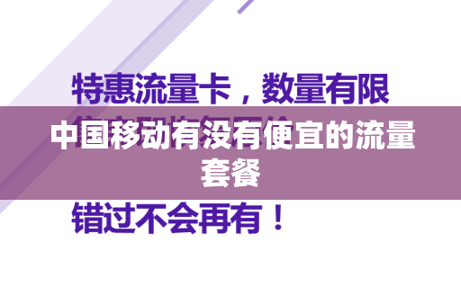 中国移动有没有便宜的流量套餐