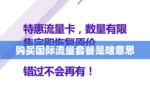 购买国际流量套餐是啥意思