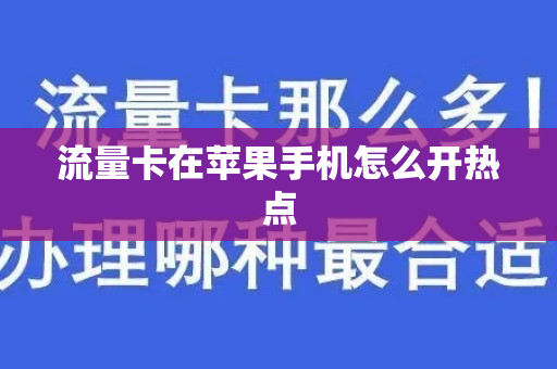 流量卡在苹果手机怎么开热点
