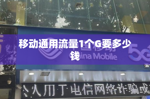 移动通用流量1个G要多少钱