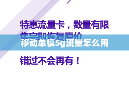 移动单模5g流量怎么用