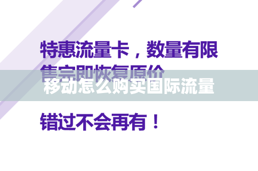 移动怎么购买国际流量