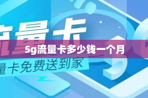 5g流量卡多少钱一个月