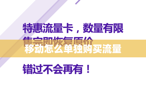 移动怎么单独购买流量