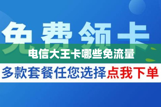 电信大王卡哪些免流量