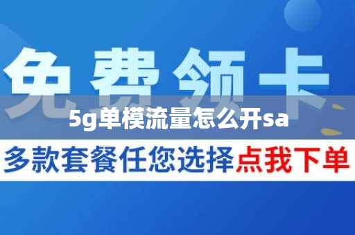 5g单模流量怎么开sa