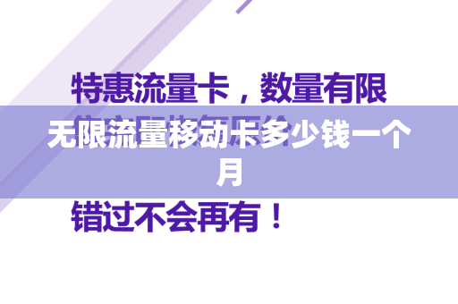 无限流量移动卡多少钱一个月