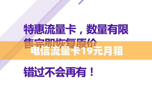 电信流量卡19元月租