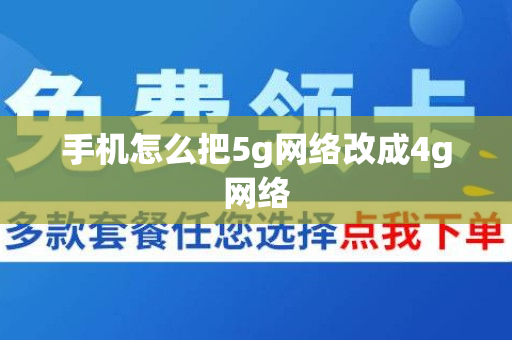 手机怎么把5g网络改成4g网络