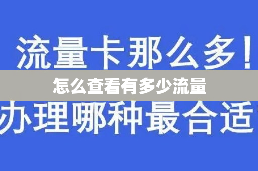 怎么查看有多少流量