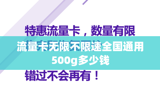 流量卡无限不限速全国通用500g多少钱