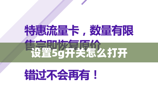 设置5g开关怎么打开
