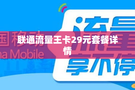 联通流量王卡29元套餐详情