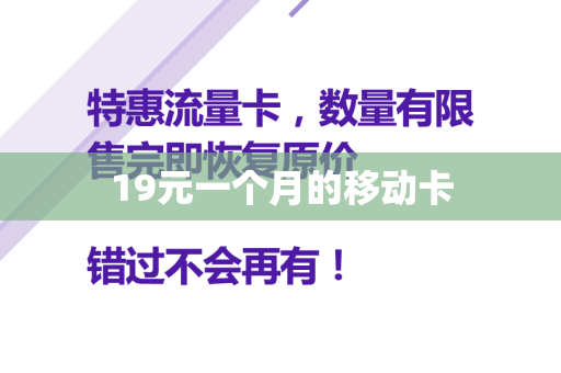 19元一个月的移动卡